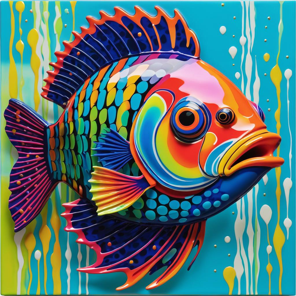 Bold Fish Art with Abstract Hairdo