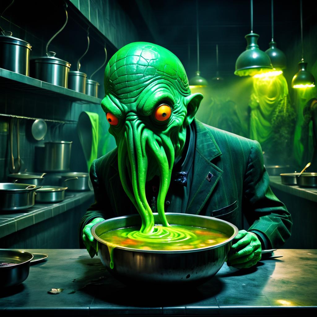 Eerie Cthulhu in a Soup Line