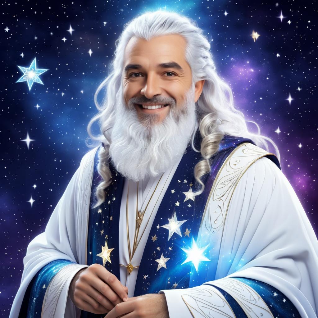 Fantasy Wizard Portrait with Stars