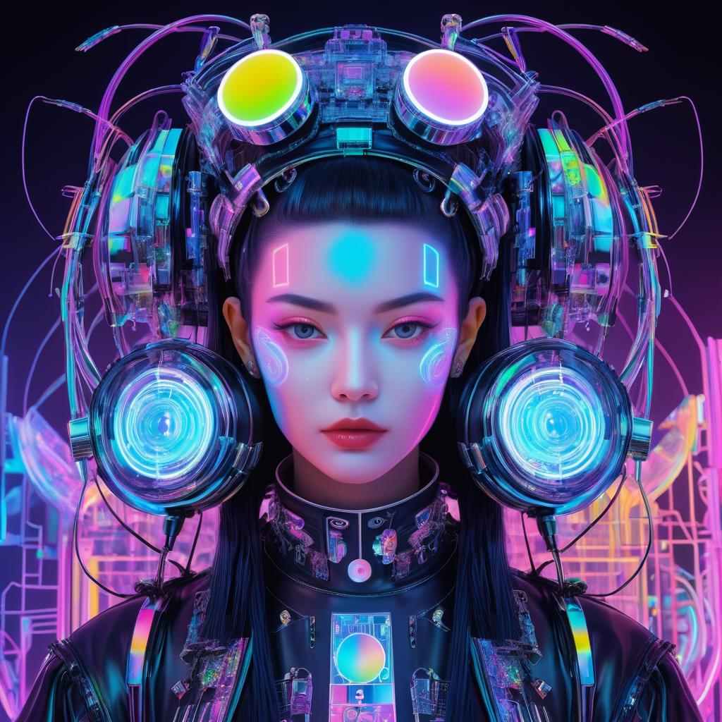 Futuristic Cybernetic Non-Binary Portrait