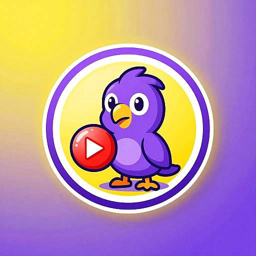 Jovial Purple Parrot Gamer Logo
