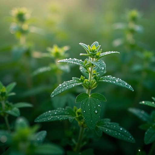 Aromatic Herb Garden at Sunrise
