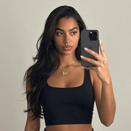 Stylish Woman Taking a Mirror Selfie