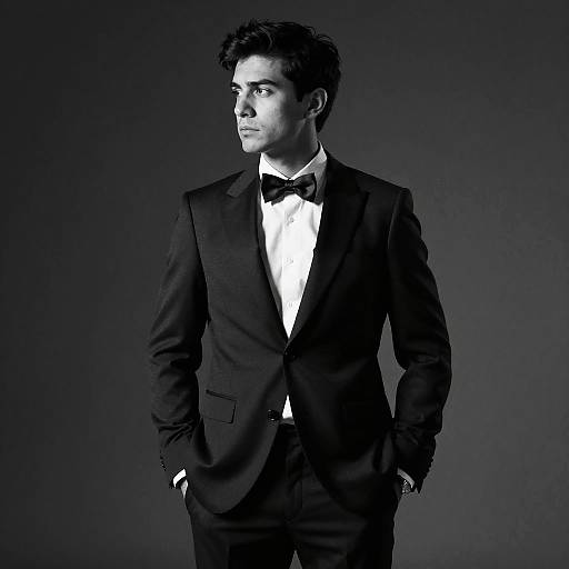 Dramatic Black and White Formal Portrait