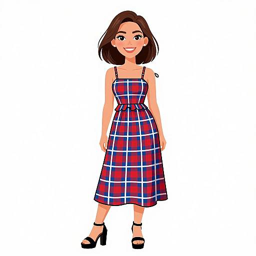 Smiling Woman in Casual Grunge Sundress