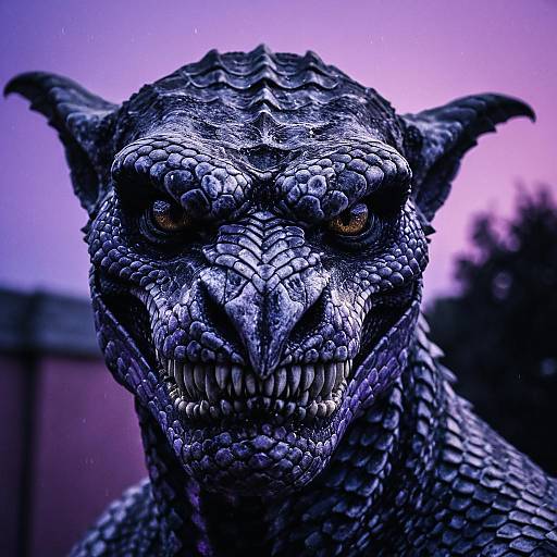 Hyperrealistic Snake Skin Gargoyle Portrait