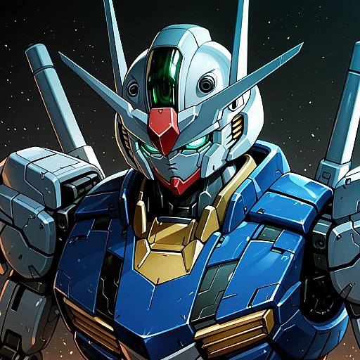 Illustration of Gundam aerial, gundam in the style of Kurata rine