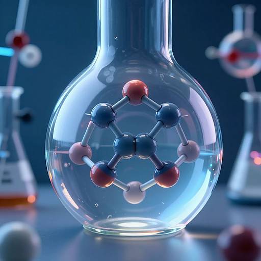 Photorealistic Benzene Molecule in Flask
