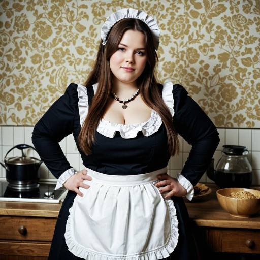 Plus Size Maid with Jewelry and Apron