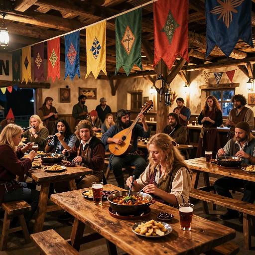 Lively DnD Tavern Festival Scene