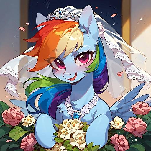 Lush Garden Pony in Wedding Dress