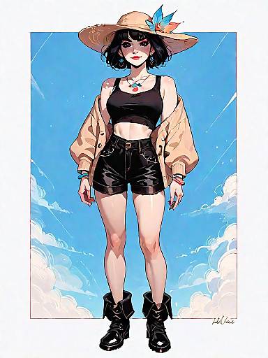 Stylish Woman in Bohemian Chic Outfit