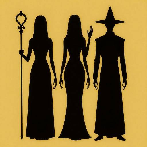 Mysterious Figures on Yellow Background