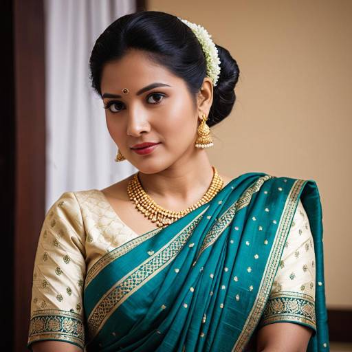 Elegant Woman in Traditional Marathi Saree