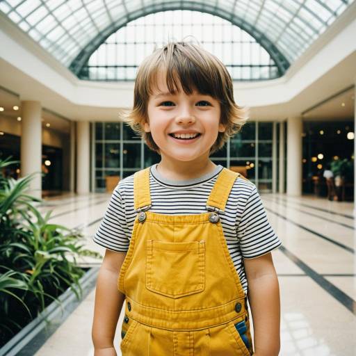 Smiling Toddler Boy in Yellow Overalls