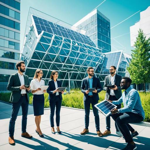 Diverse Engineers Presenting Solar Technology Outdoors