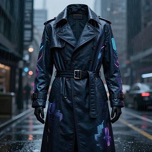 Futuristic Cyberpunk Detective Trench Coat