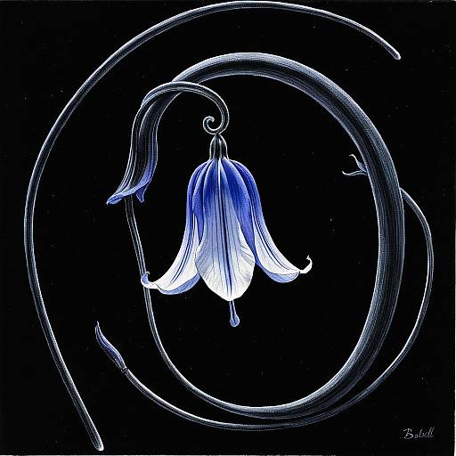 Minimalist Bluebell Watercolor Painting
