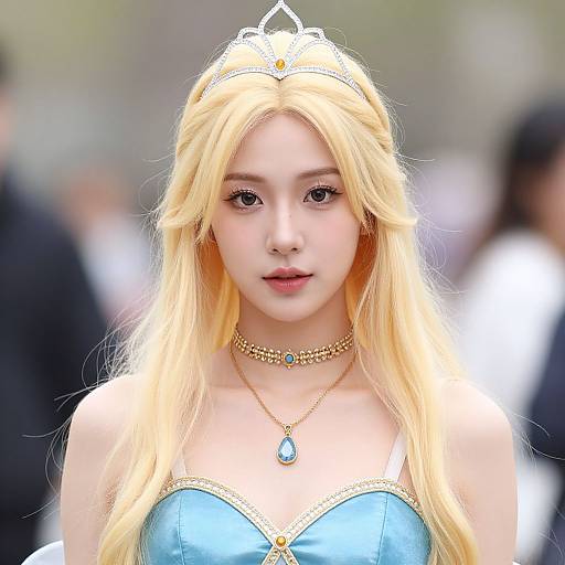 Realistic Blonde Maiden Costume Portrait