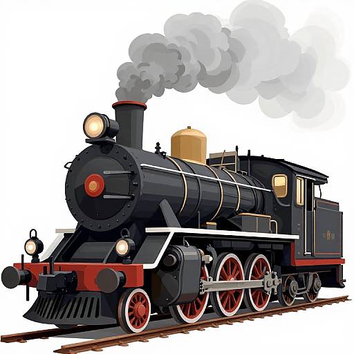 Detailed Steam Locomotive Vector Illustration