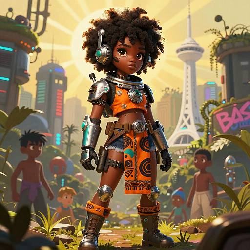 Afrofuturistic Tribal Fusion Portrait