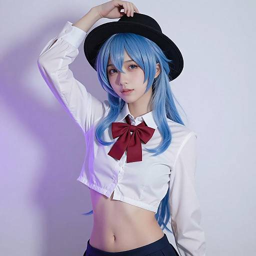 Seductive Portrait with Blue Hair