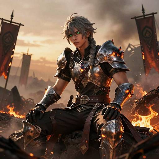 Aether on Smoldering Battlefield at Dawn