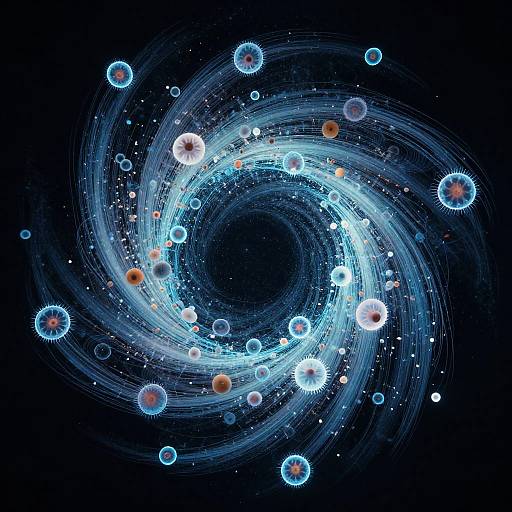 Luminescent Plankton Swarm in Underwater Cyberpunk Scene