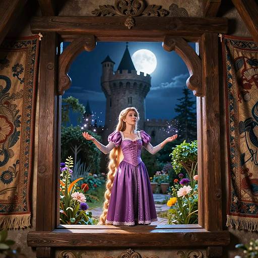 Rapunzel's Tower at Moonlight Glow