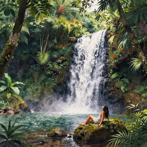 Mystical Shagui by Waterfall