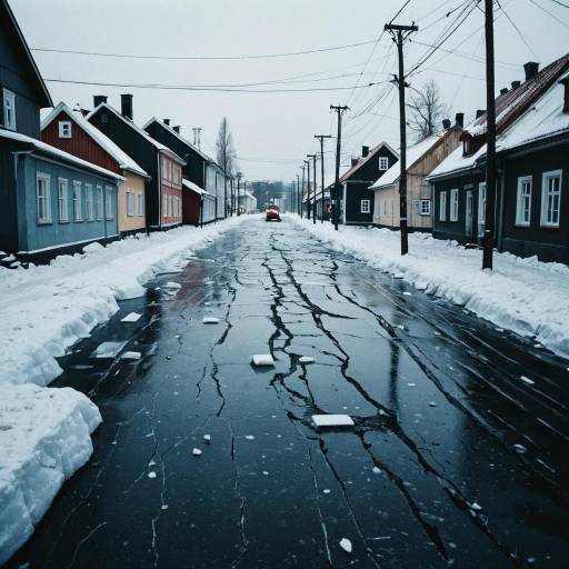 Chilling Winter Terrain in Latvian Town