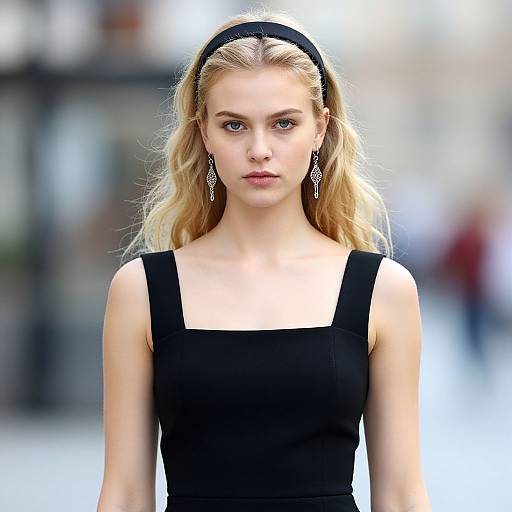 Confident Blonde Woman in Urban Setting