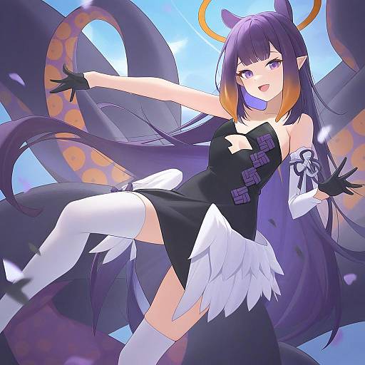 Illustration of Ao-chan (ninomae ina'nis), hololive in the style of Catsmoon