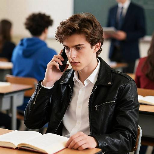 Intense Classroom Moment with Young Man