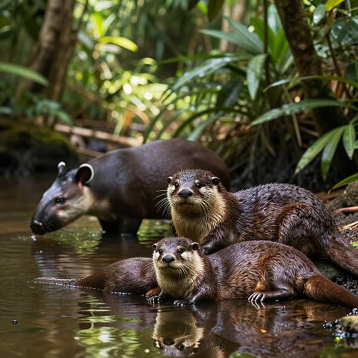 Tranquil Jungle River with Wildlife