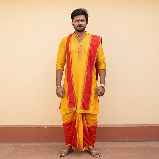 South Indian Dhoti Kurta Wedding Attire