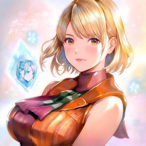 Illustration of Ashley graham, resident evil in the style of Mayo riyo