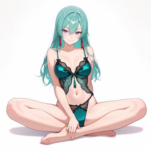 Teal-Haired Lingerie Model in Allure Teal-Haired Lingerie Model in Allure
