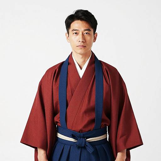 Man in Traditional Samurai Clothing