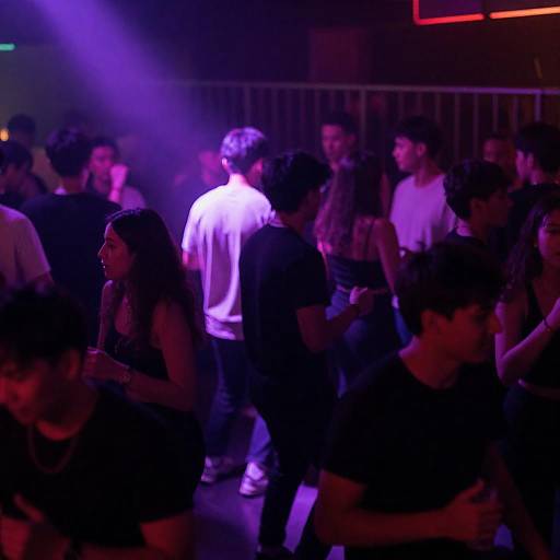 Energetic Nightclub Dance Scene in Neon Lights