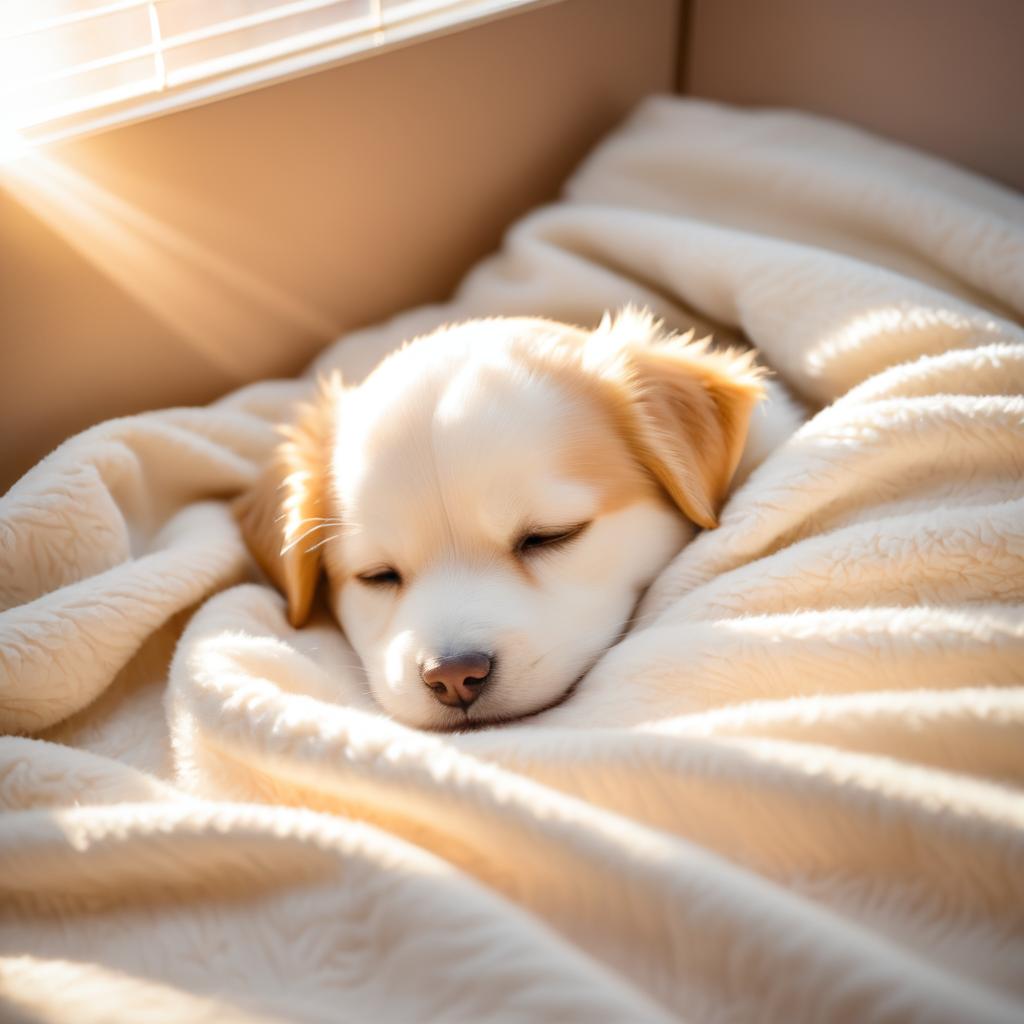 Serene Sleeping Puppy in Soft Light