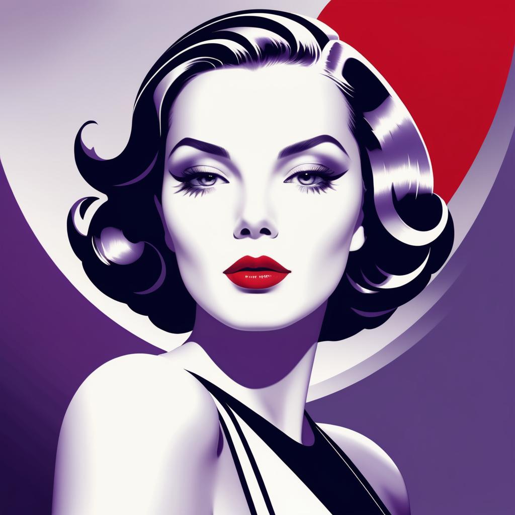 Glamorous Minimalist Portrait in Art Deco Style