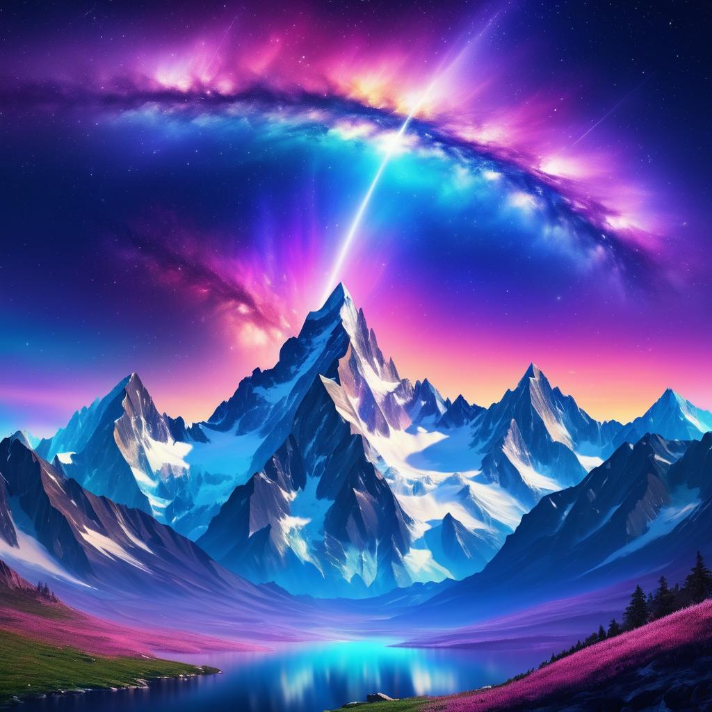 Celestial Majesty: A Galactic Mountain View