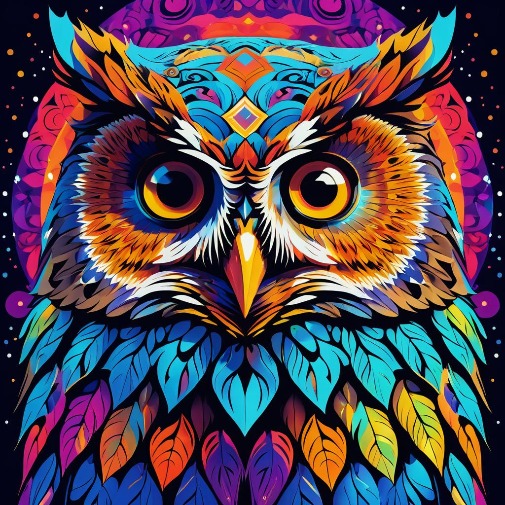 Vibrant Portrait of a Wise Owl