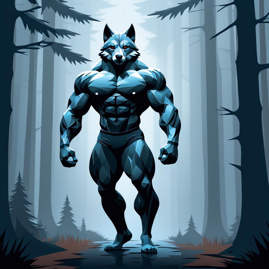 Mr. Olympia Wolf in Misty Forest