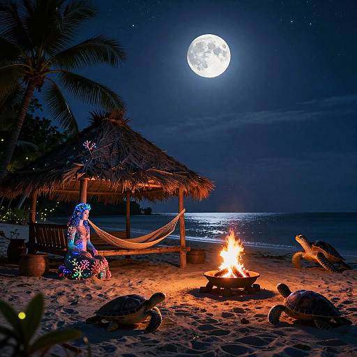 Mythical Tropical Nightscape in 8K