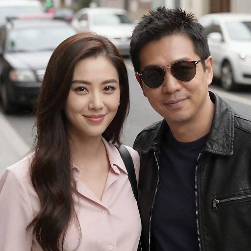 Urban Couple Smiling in Street