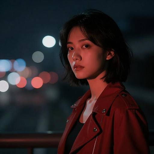 Moody Portrait of Woman in Red