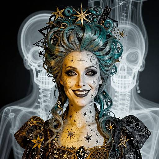 Gothic Woman with Arcane Star Charts