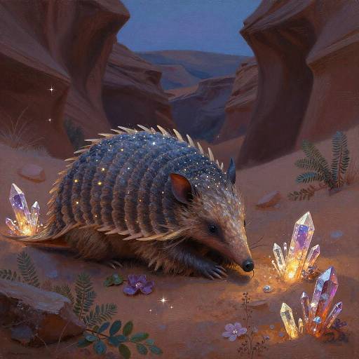 Melancholy Armadillo Minstrel in Twilight
